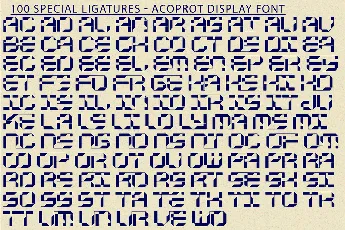 Acoprot Display Demo font