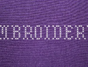 Embroidery font