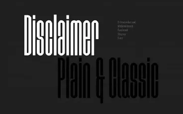 Disclaimer Typeface font