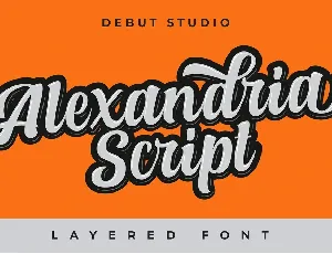 Alexandria Script Layered font