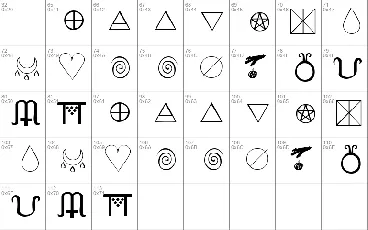 KR Wiccan Symbols font