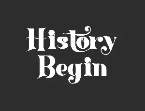 History Begin font