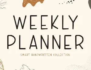 WEEKLY PLANNER font