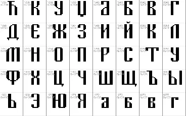 Cyrillic Pixel-7 font