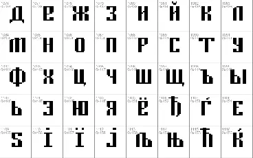 Cyrillic Pixel-7 font