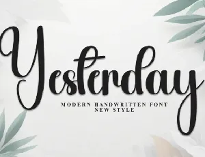 Yesterday Calligraphy font