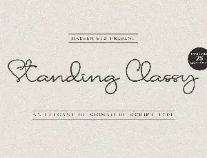 Standing Classy font