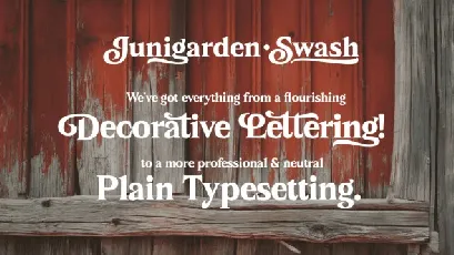 Junigarden Swash font