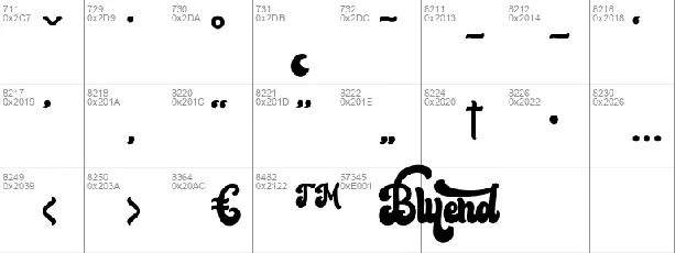 Bluend font