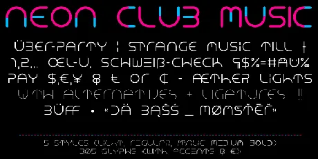 NEON CLUB MUSIC font