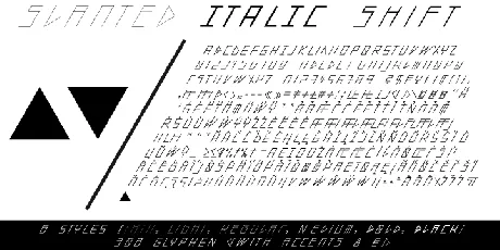 slanted ITALIC shift font