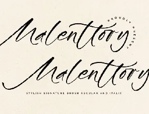 Malenttory font