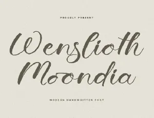 Wenslioth Moondia font