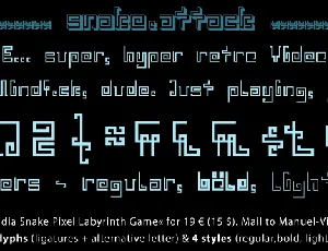 India Snake Pixel Labyrinth font