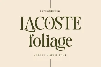 Lacoste Foliage Typeface font