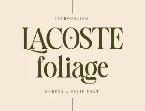 Lacoste Foliage Typeface font