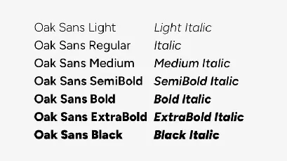 Oak Sans family font