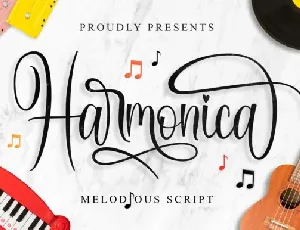 Harmonica Calligraphy font