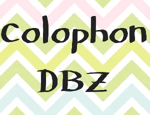 Colophon DBZ font