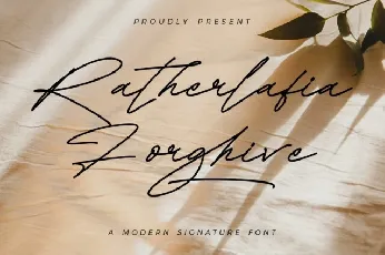 Ratherlafia Forghive font