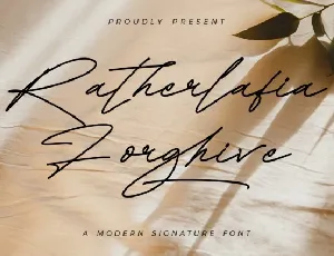 Ratherlafia Forghive font