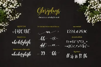 Glorydays Cursive font