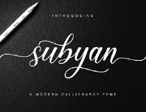 Subyan Modern Calligraphy font