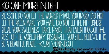 KG One More Night font