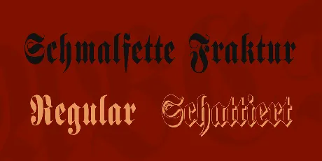 Schmalfette Fraktur font