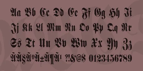 Schmalfette Fraktur font