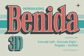 Benida 3D font