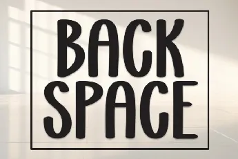 Back Space Display font