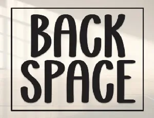 Back Space Display font