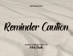 Reminder Caution font