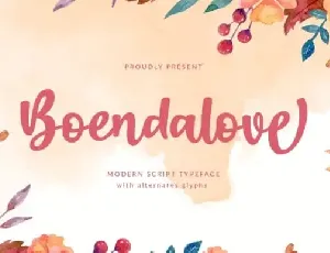 Boendalove Script font