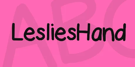 LesliesHand font