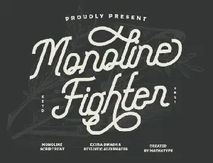 Monoline Fighter font