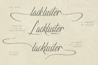 Lackluster Demo font