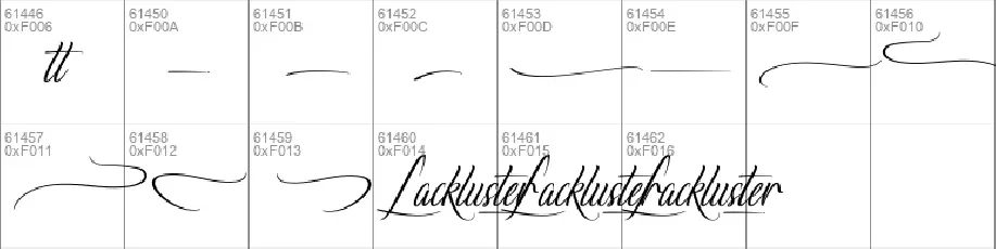 Lackluster Demo font