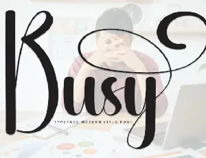 Busy Script font