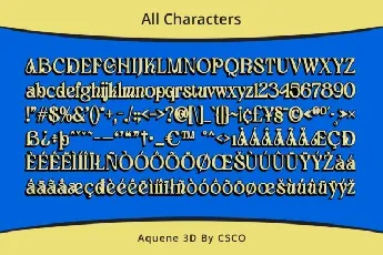 Aquene 3D font