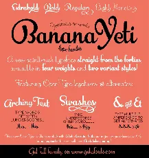 Banana Yeti Script Free font