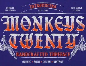 Monkeys Twenty font