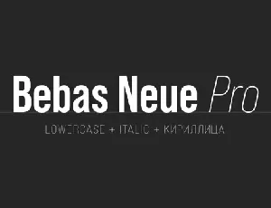 Bebas Neue Pro font
