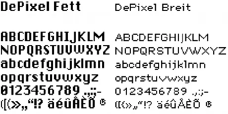 DePixel Family font