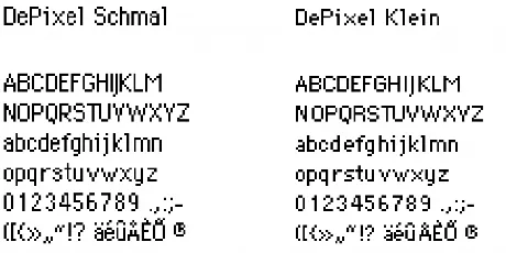 DePixel Family font