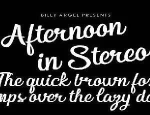 Afternoon in Stereo font