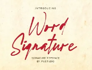 Word Signature font