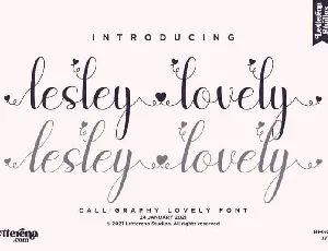 Lesley Lovely Calligraphy font