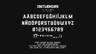 One Two Hours font